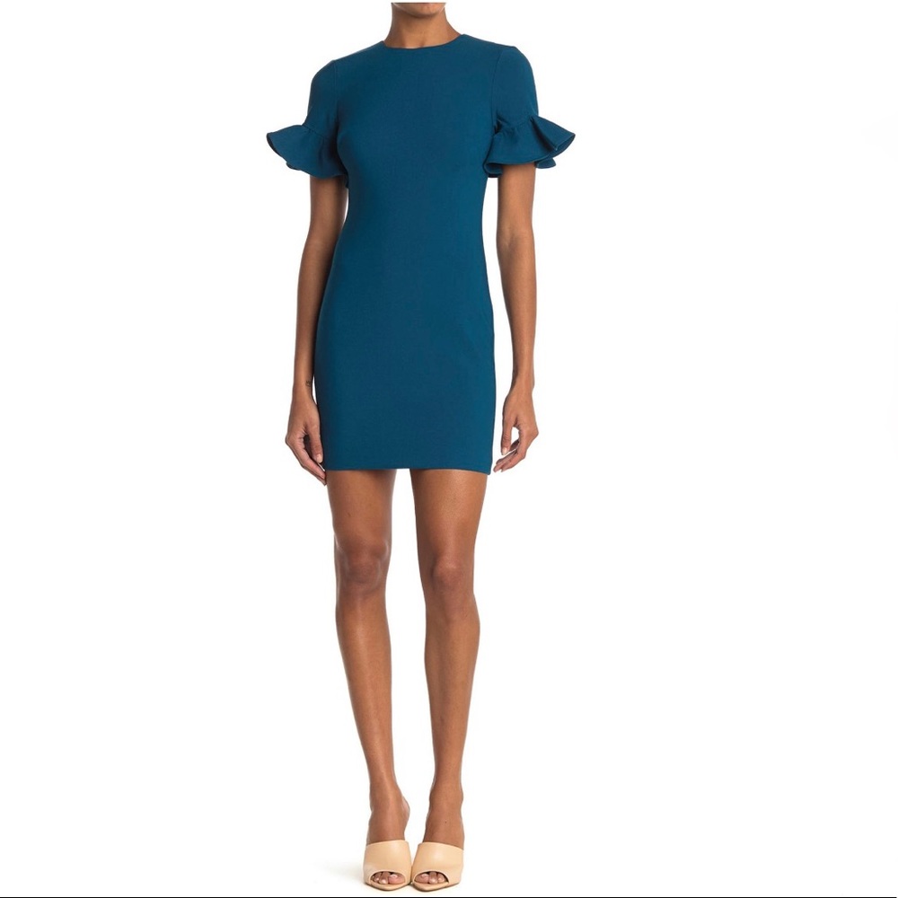 LIKELY Cerulean Nico Ruffle Cuff Mini Dress Size 4